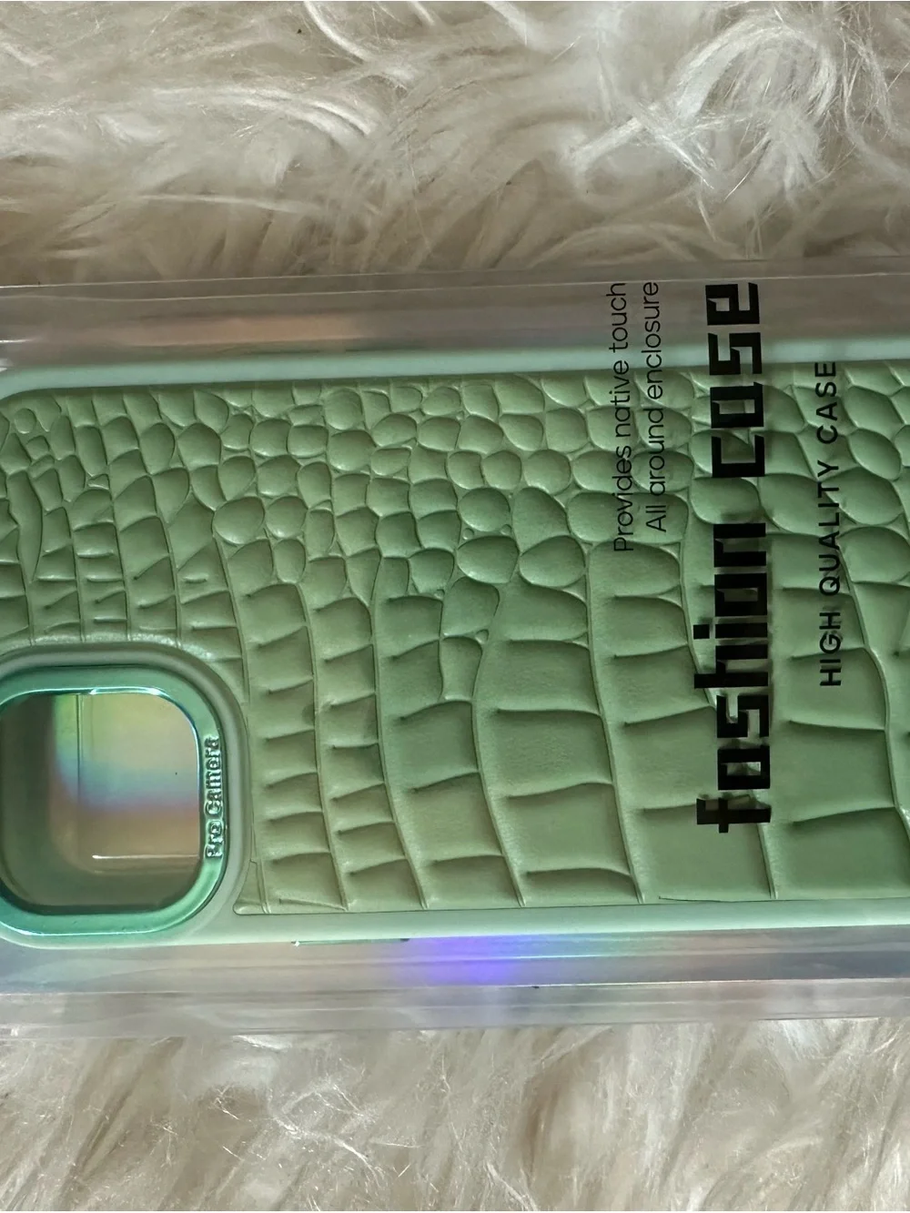 Mint Green Croc Texture Phone Case - Unbranded for 15Plus